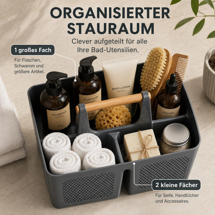 ALINK Portable Dusche Caddy Korb mit Fächern, Kunststoff geteilt Reinigung Caddy Organizer Storage T
