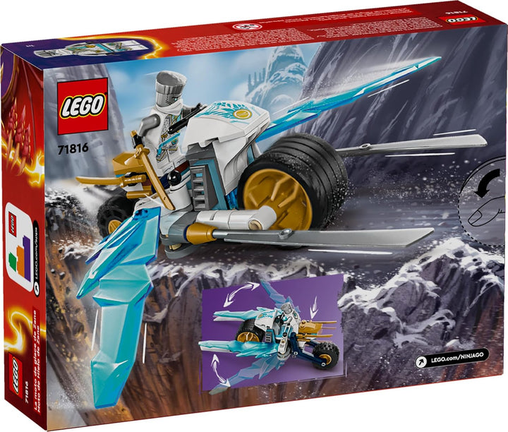 Lego NINJAGO 71816 Zanes EIS-Motorrad-Spielzeug mit 1 Minifigur inklusive, baubares Modellfahrzeug,