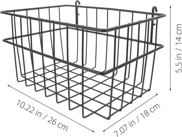 Schwarzer Grosser Pegboard Wandkorb aus Robustem Eisen Schwerlastfähiger ohne Bohren Installierbarer