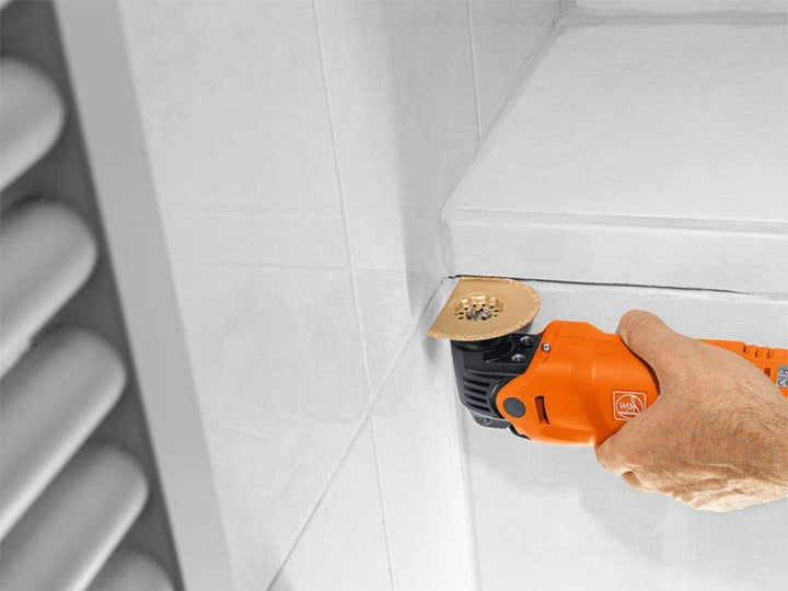 Fein Multimaster Set Top (Multitool FMM 350 QSL, Schleif-, Sägeblätter, Spachtel, Raspel, usw.; 350