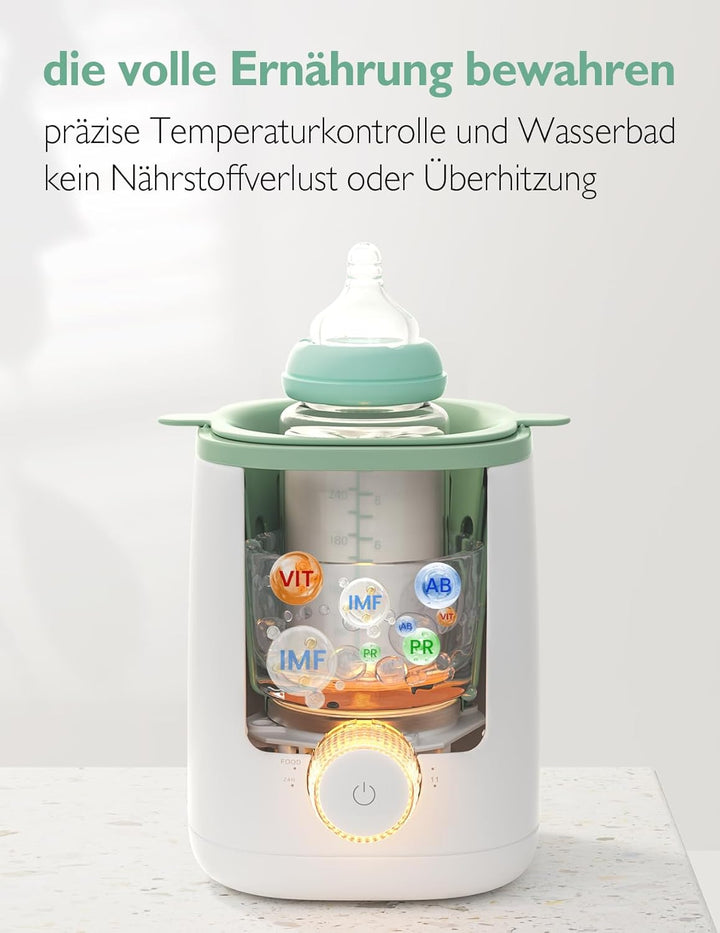 Momcozy MW02 Nutri-Flaschenwärmer Baby mit präziser Temperaturkontrolle &amp; Nachtlicht | 9-in-1 Fasche
