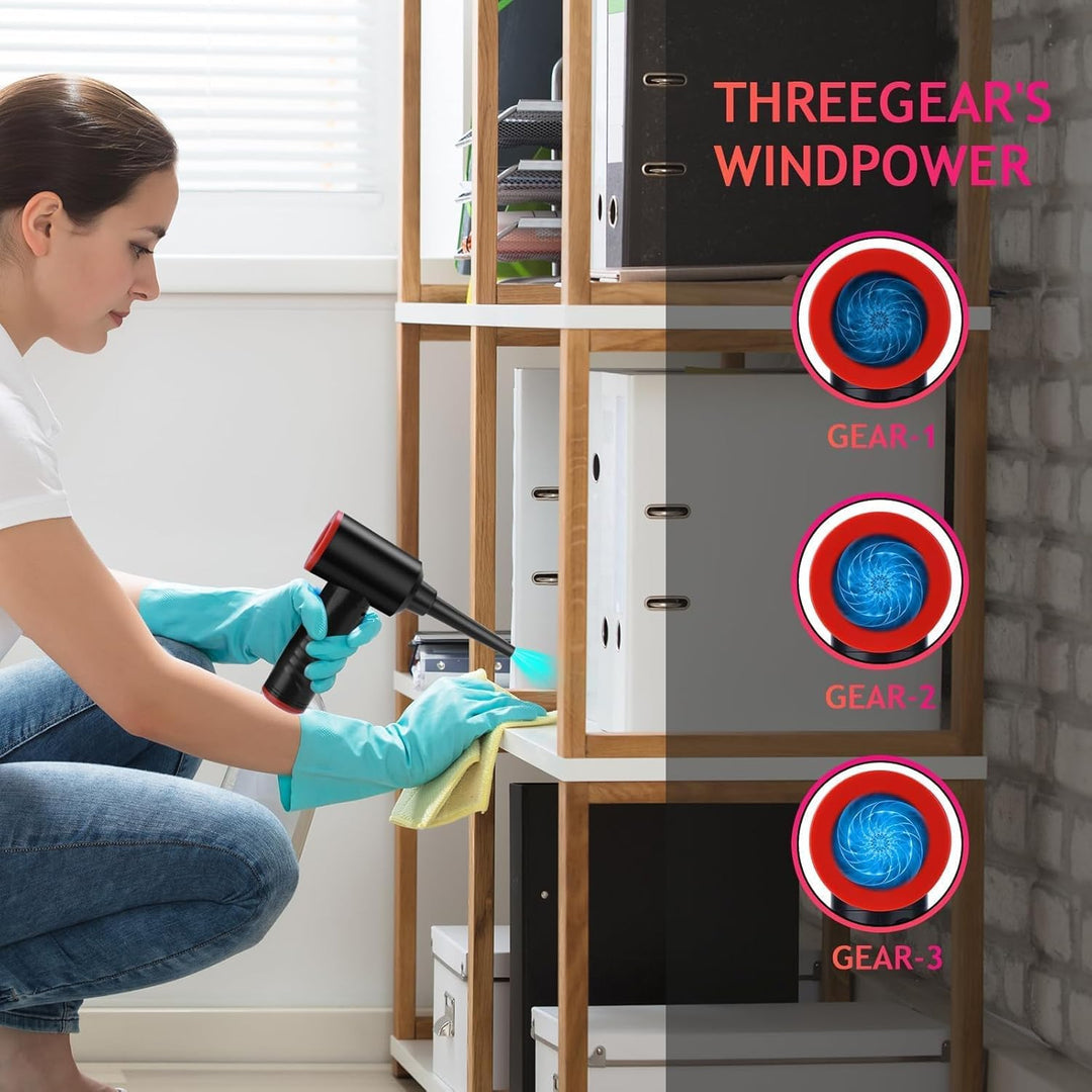 Staubgebläse Air Duster Elektrische Druckluft Mini Gebläse, Luftdruckspray für PC Reinigung 3-Gang C