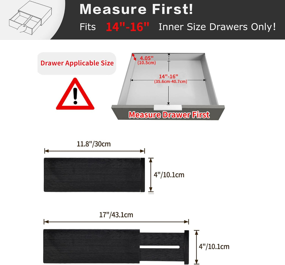 Utoplike Bamboo Dresser Drawer Dividers, 10,1 CM hoch einstellbare Schublade Veranstalter für Kleidu