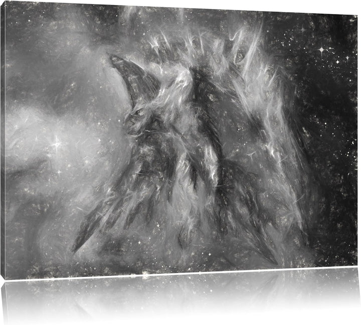 Pixxprint Feuriger Adler als Leinwandbild/Grösse: 100x70 cm/Wandbild/Kunstdruck/fertig bespannt, 100