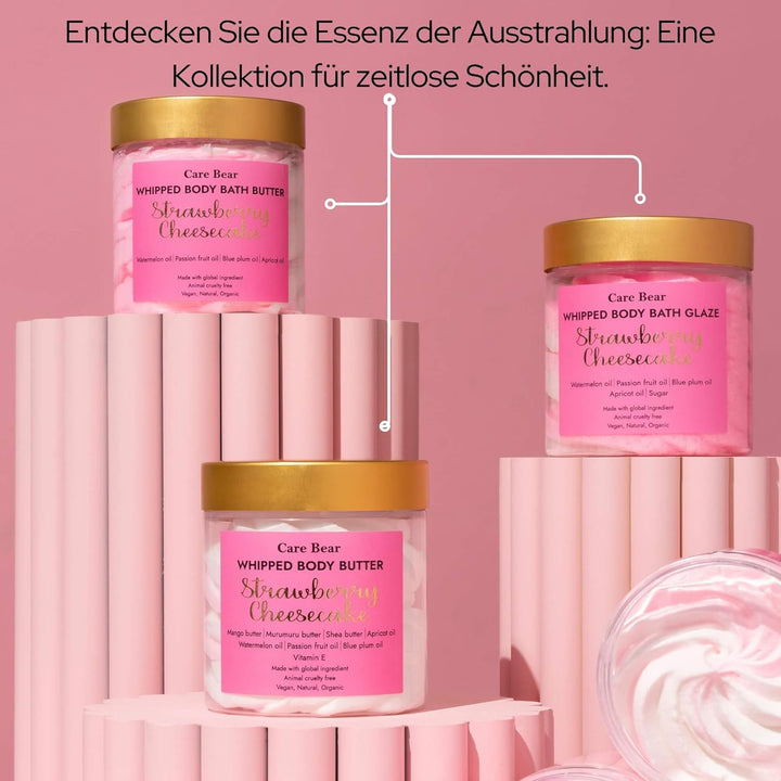 CareBear Whipped Body Bath Scrub, Peeling und Peelingmittel, mit Aprikosenöl, blauem Pflaumenöl, Vit