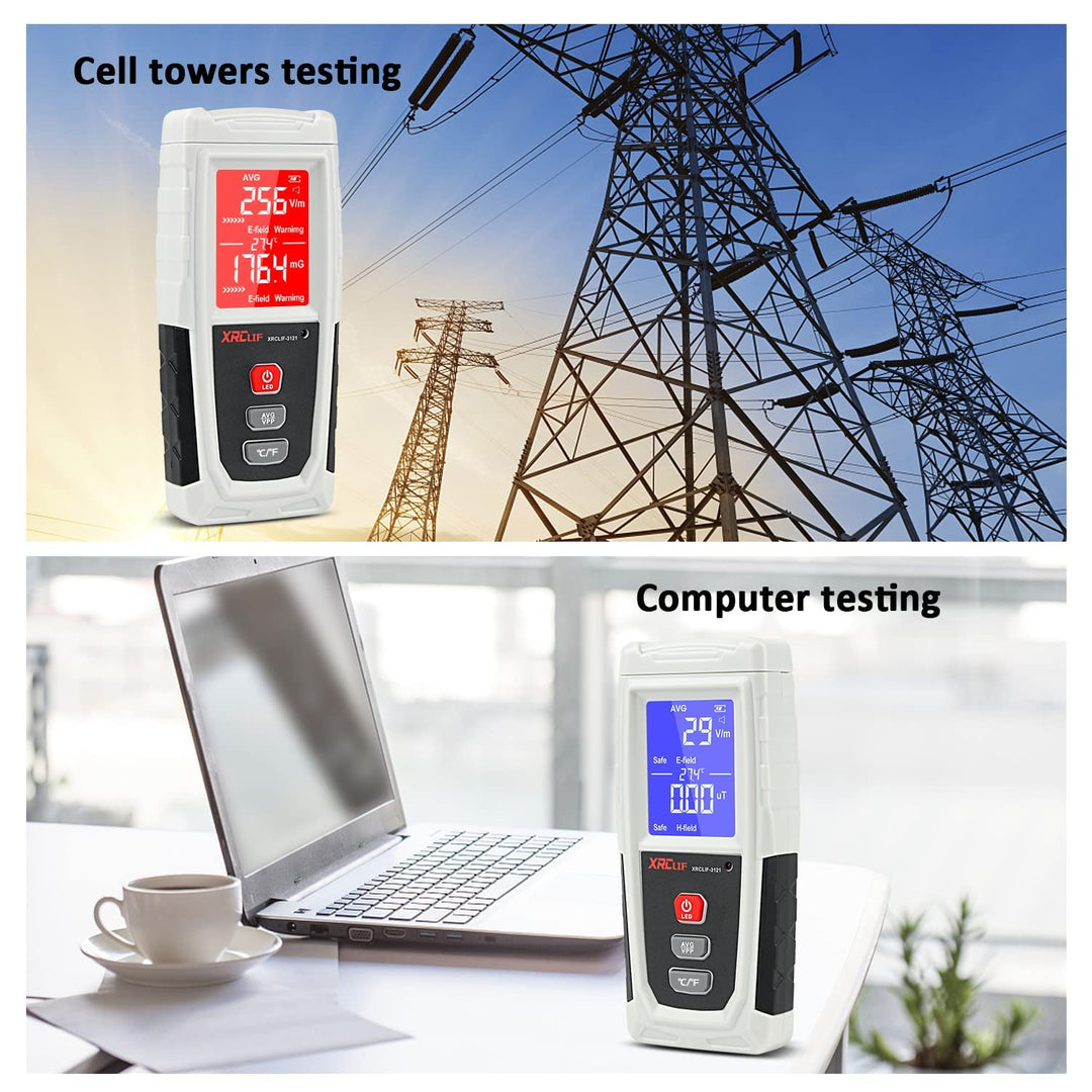EMF Messgerät, XRCLIF Digitaler elektromagnetischer Strahlungsdetektor, Handheld EMF Tester für Zuha