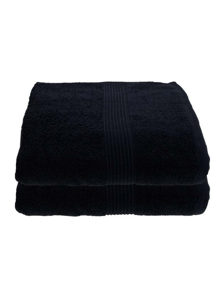 Julie Julsen 2er Pack Saunatücher vielen Farben Reine Baumwolle Qualität 500 GSM Strandtuch Schwarz