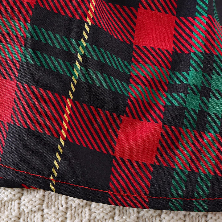 Baby Mädchen Weihnachtskleidung Langarm Strampler Hosenträger Plaid Rock Set Neugeborenen Outfit 0-3