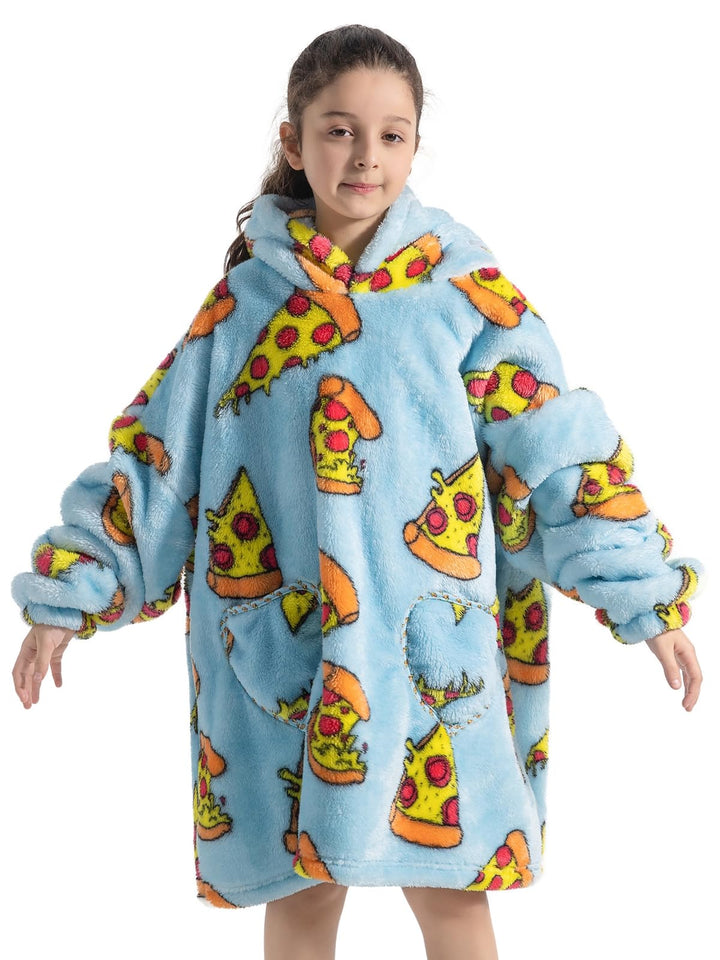 Ruiuzioong Kinder Übergrosse Kapuzenpullover,Super Weich Warmes Bequeme Tragbare Decken Sweatshirt f