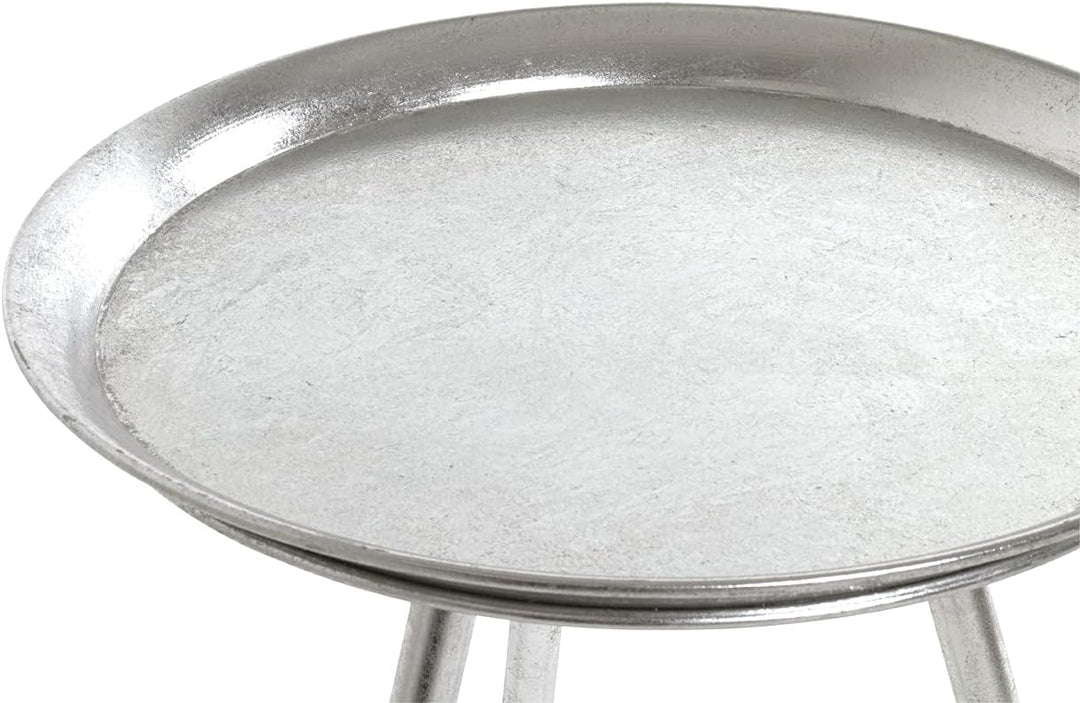 HAKU Möbel Beistelltisch, Metall, silber, Ø 38 x H 47 cm Silber Ø 38 x H 47 cm, Silber Ø 38 x H 47 c