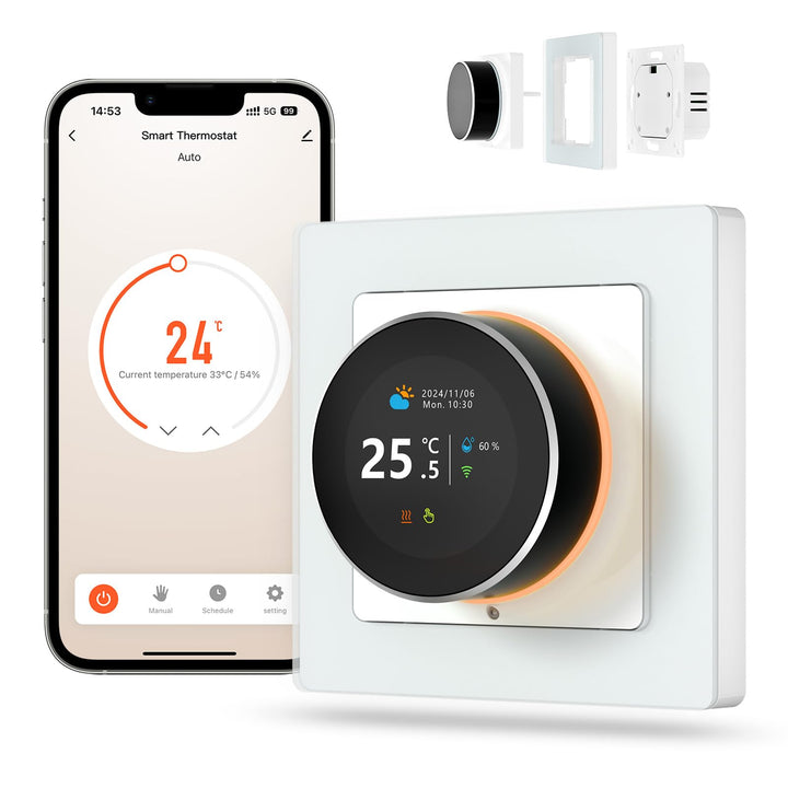 MIUCDA Smart Thermostat Wasser Fussbodenheizung WiFi Drehknopf Raumthermostat Digital Heizungsthermo