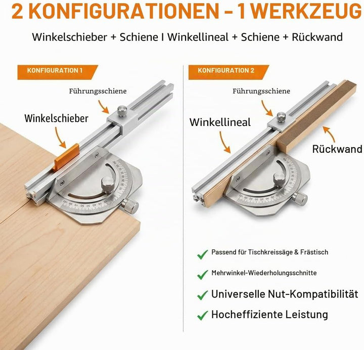 Gehrungslehre Führungsschiene Holzbearbeitungs-Tischsäge Einstellbare Winkellehre, Tischhandlauf-Zau