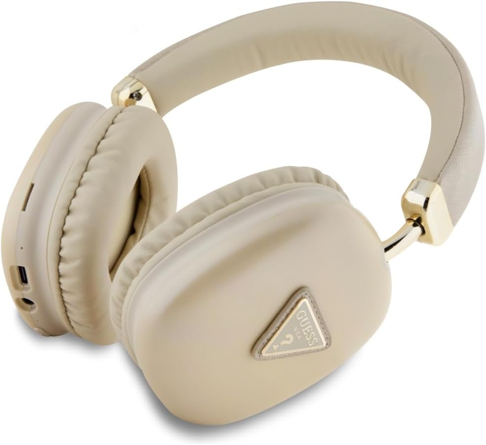 CG MOBILE Guess Bluetooth 5.3 On-Ear-Kopfhörer mit metallischem Dreieck-Logo (Gold)