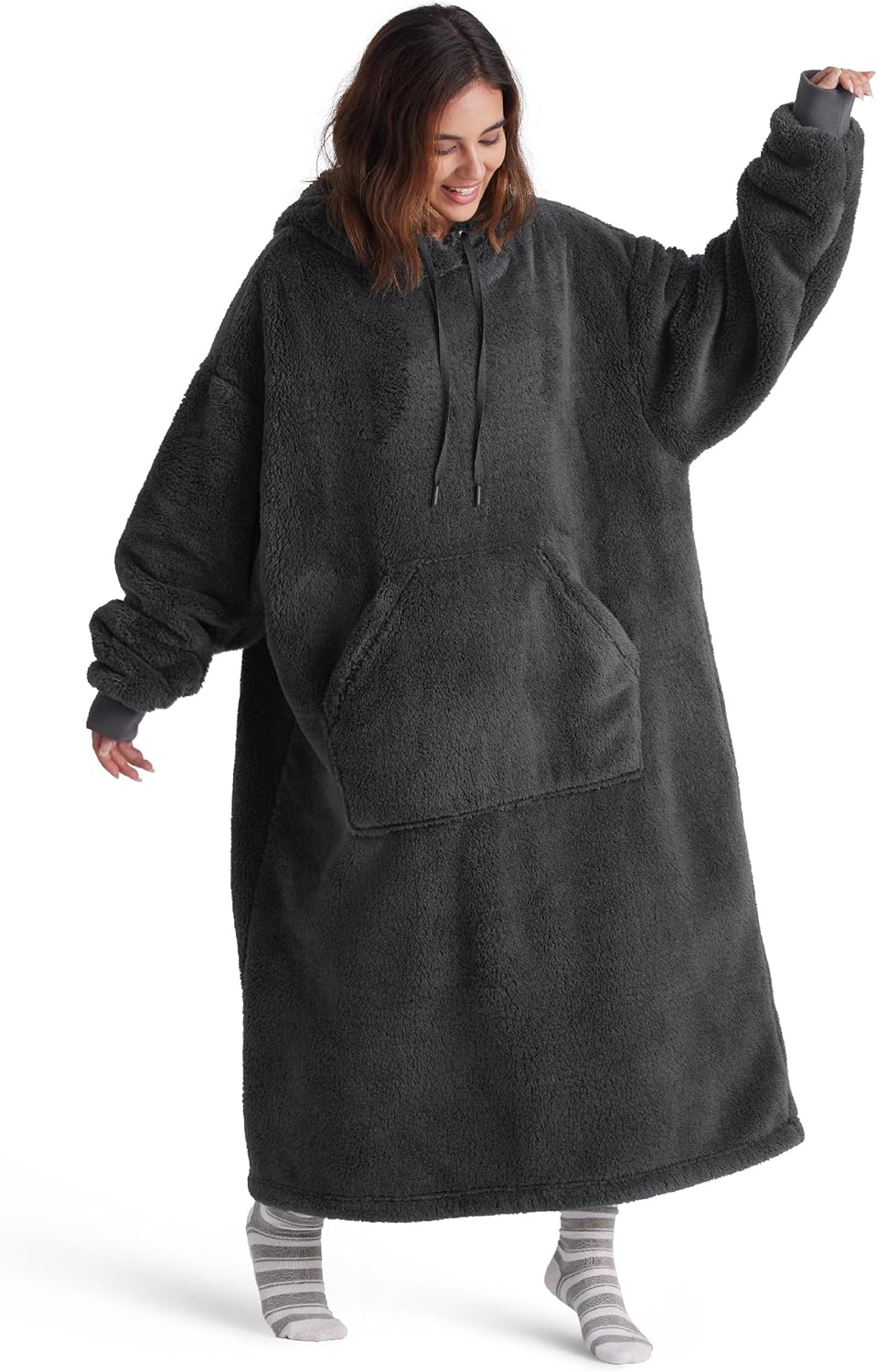 BEDSURE Hoodie Decke mit Ärmeln - Tragbare Decke zum Anziehen Erwachsene Kuschelpullover, Warm Kusch