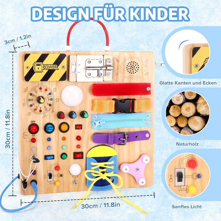 23 in 1 Montessori Spielzeug ab 1 jahr Busy Board Activity Board Spielzeug ab 2 jahre Holzspielzeug