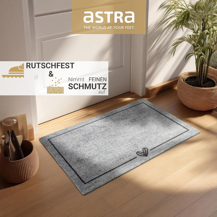 Astra rutschfeste Sauberlaufmatte innen - Herz Melange 50 x 70 cm - Wohnraum Fussmatte Design - Extr