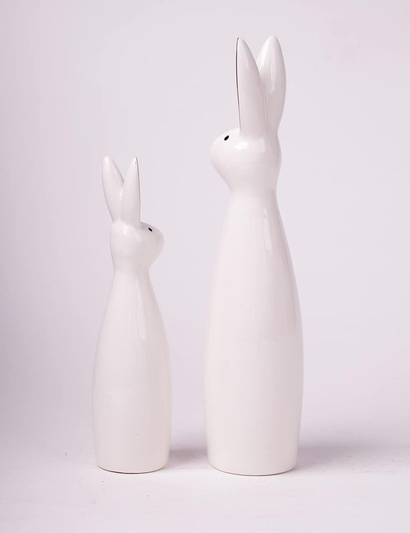 SEINHIJO 2pcs Modern Skulptur Dekor Hase Statue Wohnzimmer Kunst Keramik Arts Geschenk 29cm