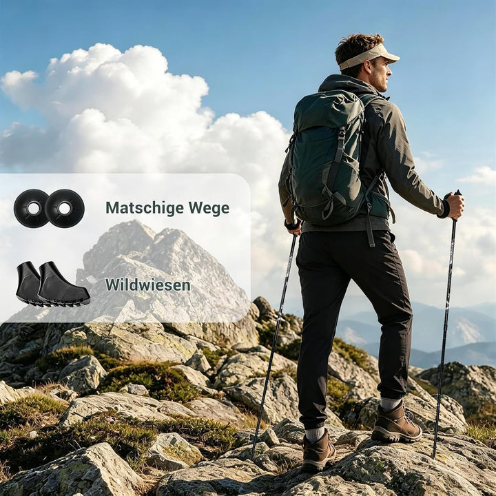 Nordic Walking Stöcke Ultraleicht 211g, Verstellbare Wanderstöcke 78-135cm, Professioneller Gehstock