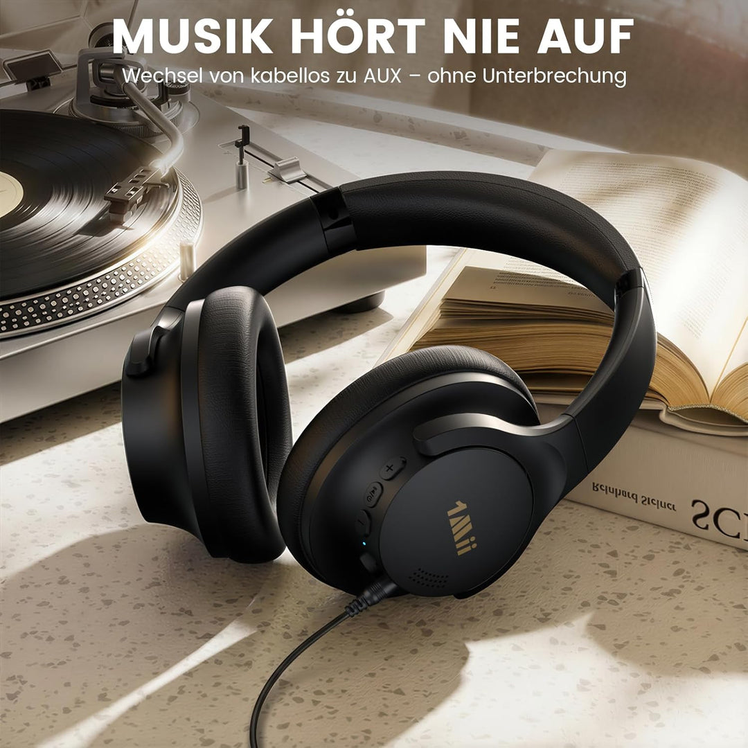 1Mii Y8 Kabellose Bluetooth Kopfhörer, Hybrid Active Noise Cancelling, LDAC Hi-Res Audio, 75h Spielz