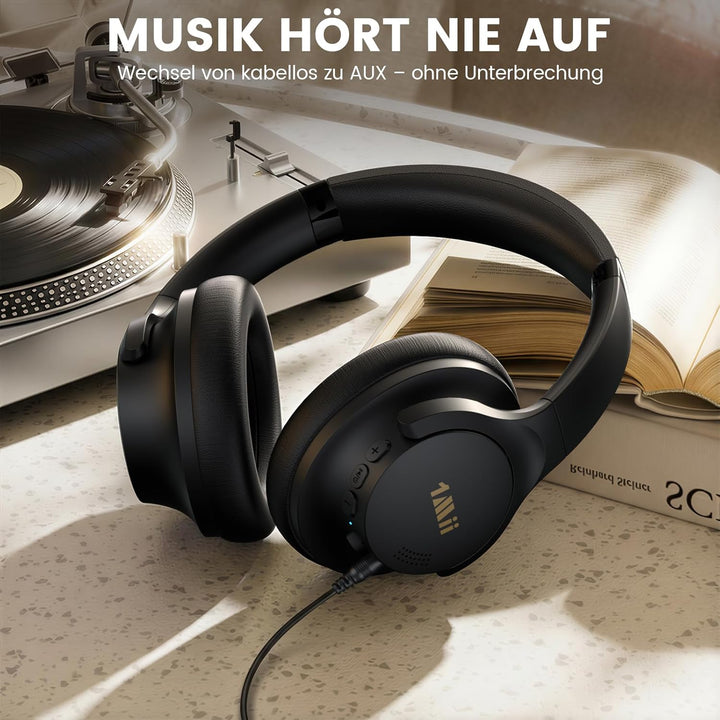 1Mii Y8 Kabellose Bluetooth Kopfhörer, Hybrid Active Noise Cancelling, LDAC Hi-Res Audio, 75h Spielz
