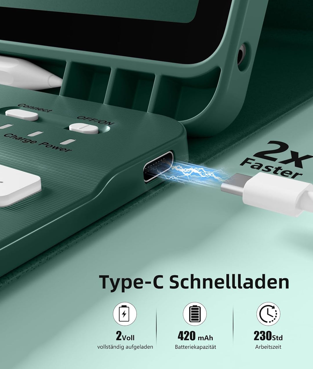 Vobafe Hülle mit Tastatur für Samsung Galaxy Tab A11+ Plus 11 Zoll 2025 / Tab A9+ Plus 2023, 7 Farbe