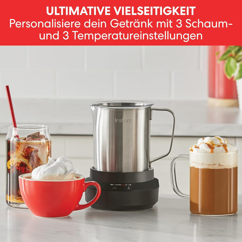 Instant Automatischer Elektrischer Milchaufschäumer 500ml, 3 Schaum- und Temperatureinstellungen, Fü