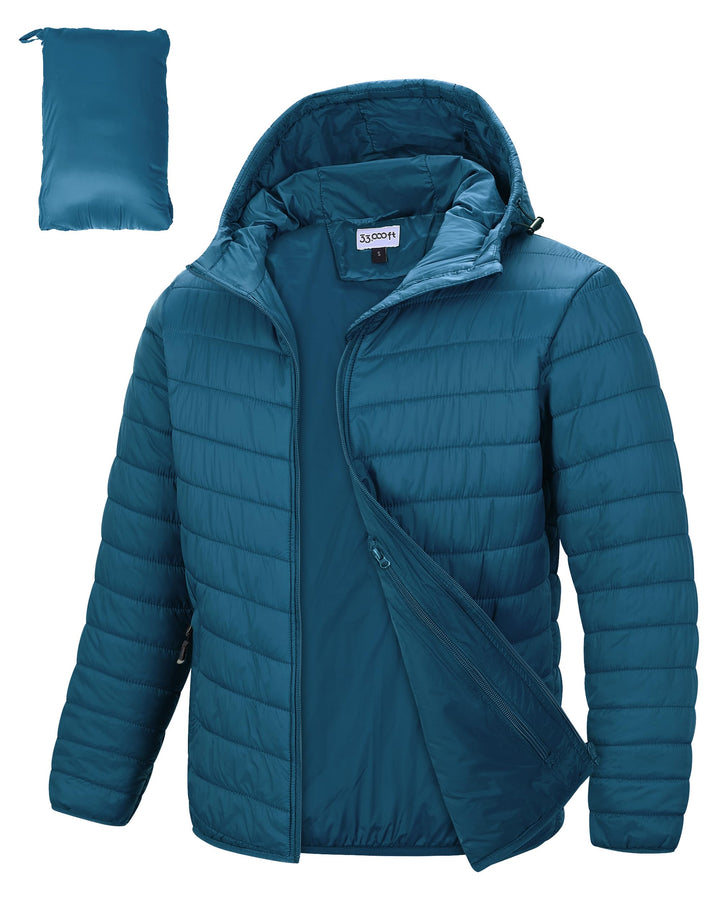 33,000ft Herren Leichte Steppjacke Outdoor Wasserbeständige Übergangsjacke Warme Winterjacke für Män