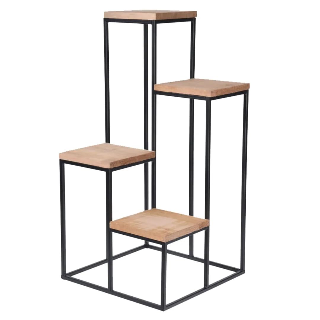 Pflanzentreppe mit 4 Ablagen 34x34xH67cm, Pflanzenregal Blumenregal Blumentreppe Blumenetagere Stand