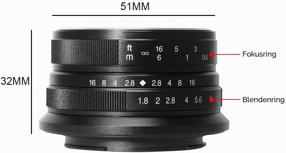 7artisans 25mm F1.8 Manueller Fokus Festbrennweite für Olympus für Panasonic Micro Four Thirds MFT m