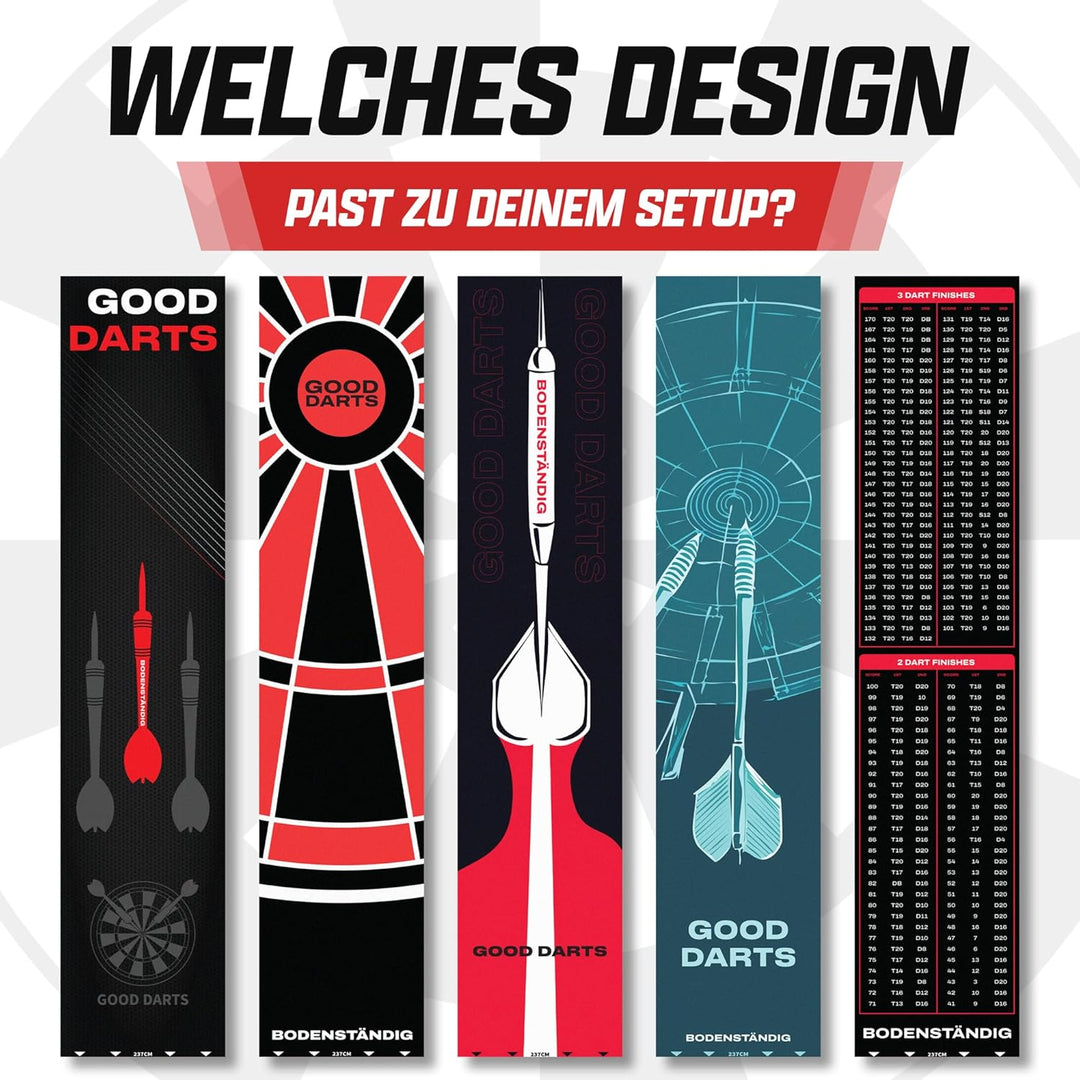 Wurfmatte für Darts mit Abwurflinie, Punkteleiste & Schutz Modern, Modern