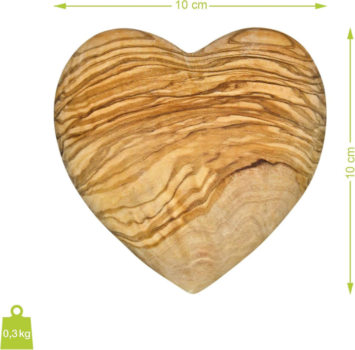 NATUREHOME Deko-Herz Handschmeichler aus Olivenholz 10 cm, 10 cm
