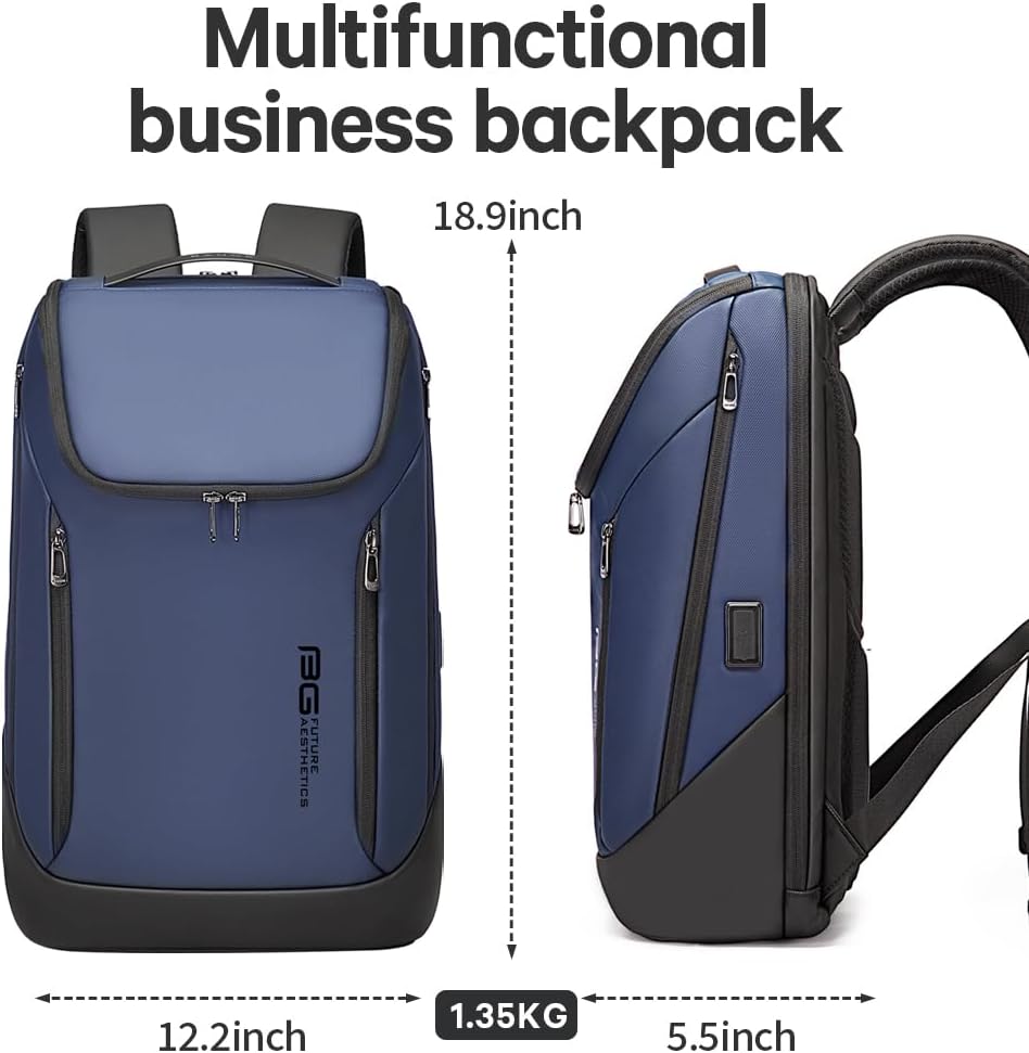 BANGE Business-Smart-Rucksack, wasserdicht, 39,6 cm (15,6 Zoll), Laptop-Rucksack mit USB-Ladeanschlu