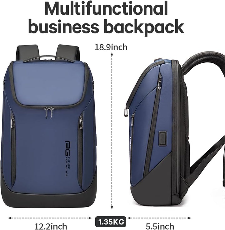 BANGE Business-Smart-Rucksack, wasserdicht, 39,6 cm (15,6 Zoll), Laptop-Rucksack mit USB-Ladeanschlu