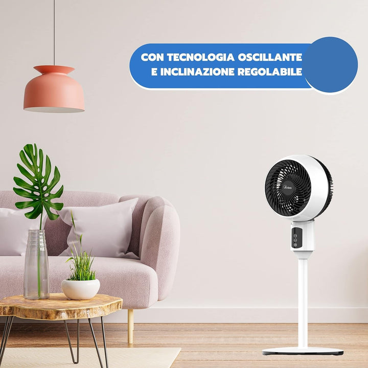 ARDES - Standventilator, leistungsstark, leise, 3 Flügel, 17 cm, oszillierend, mit verstellbarer Nei