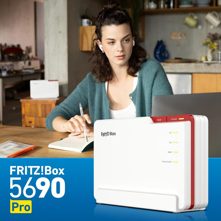 Fritz! AVM Box 5690 Pro, Premium Modem Router WLAN 7 Tri-Band (2.4GHz, 5GHz, 6GHz) bis zu 18.500 Mbi