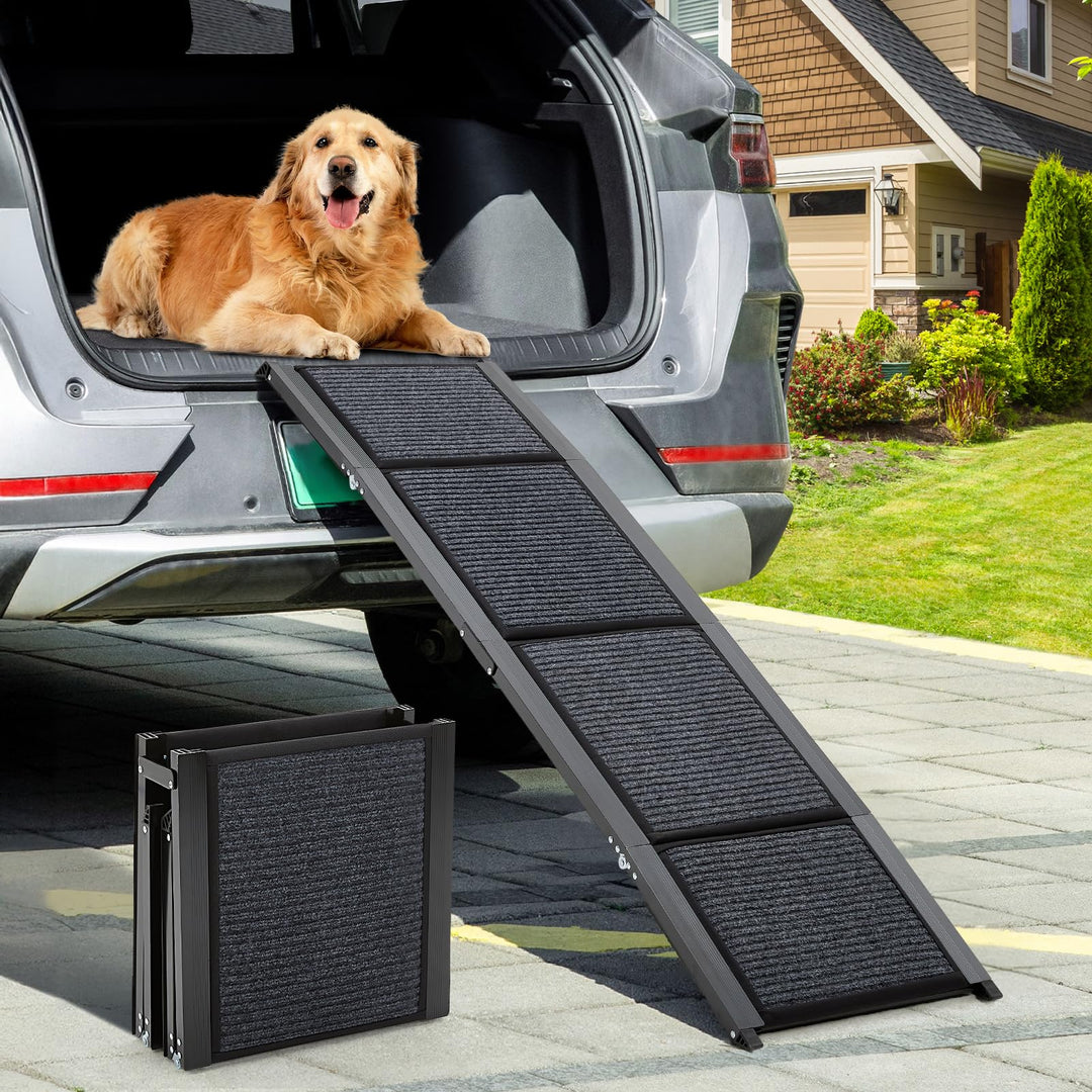 Grosse Hunderampe Auto Klappbar 170CM, Hundetreppe Mit Rutschfester Teppichoberfläche Für Grosse, Mi