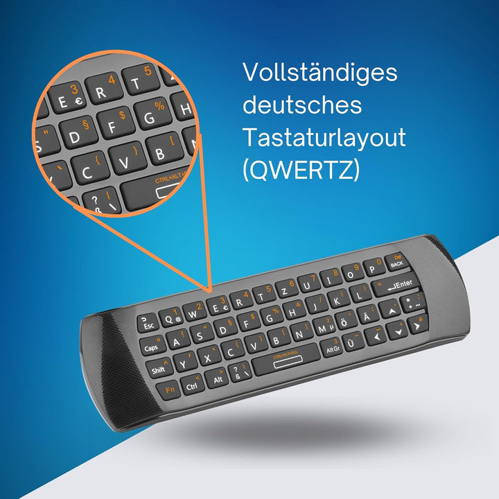 Orbsmart AM-1 kabellose Airmouse mit Deutscher Tastatur/Gyro-Funktion/Infrarot Learning-Funktion - i