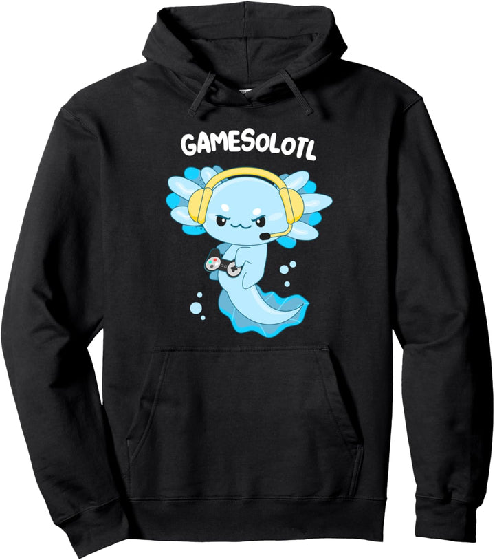 Gamesolotl Gamer Axolotl Videospiele Gaming Axolotl Pullover Hoodie