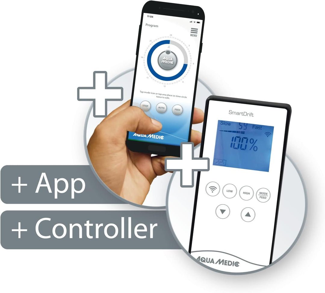 Aqua Medic SmartDrift 7.1, Kompakte „Ultra Silent“ Strömungspumpe, Steuerung über App oder Controlle