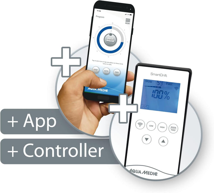 Aqua Medic SmartDrift 7.1, Kompakte „Ultra Silent“ Strömungspumpe, Steuerung über App oder Controlle