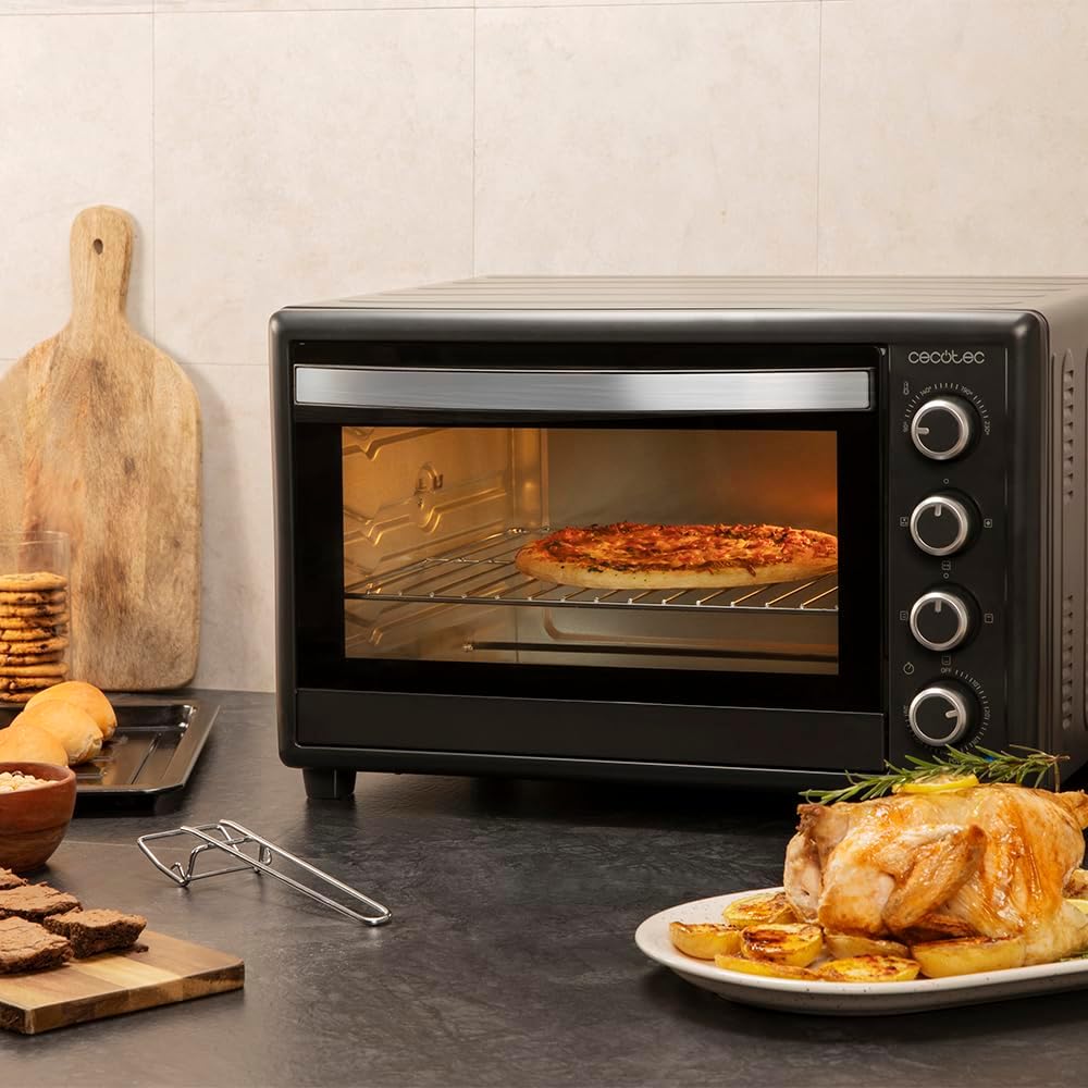 Cecotec Tisch-Konvektionsofen 60 Liter Bake&amp;Toast 6090 Black Gyro. 2200 W, Innenbeleuchtung, 12 Funk