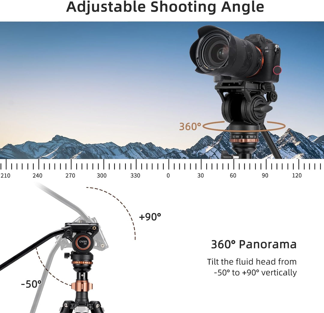 Professionelles Video-Stativ-Einbeinstativ-Kit, Cayer AF2451 67-Zoll-Aluminium-Teleskop-Flip-Lock-St