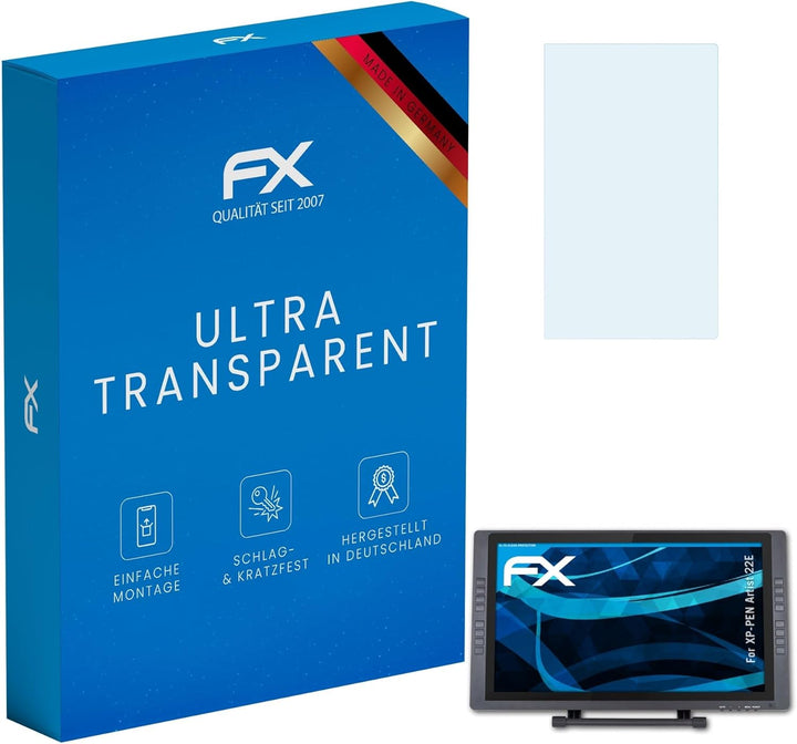 atFoliX Schutzfolie kompatibel mit XP-PEN Artist 22E Folie, ultraklare FX Displayschutzfolie (2X)
