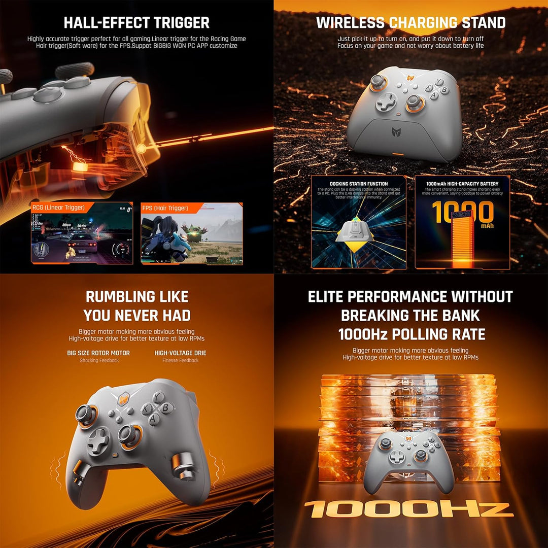 BIGBIG WON Drahtlose Controller, Gale Hall PC-Controller Bewegungssteuerung, Hall-Joysticks-Auslöser