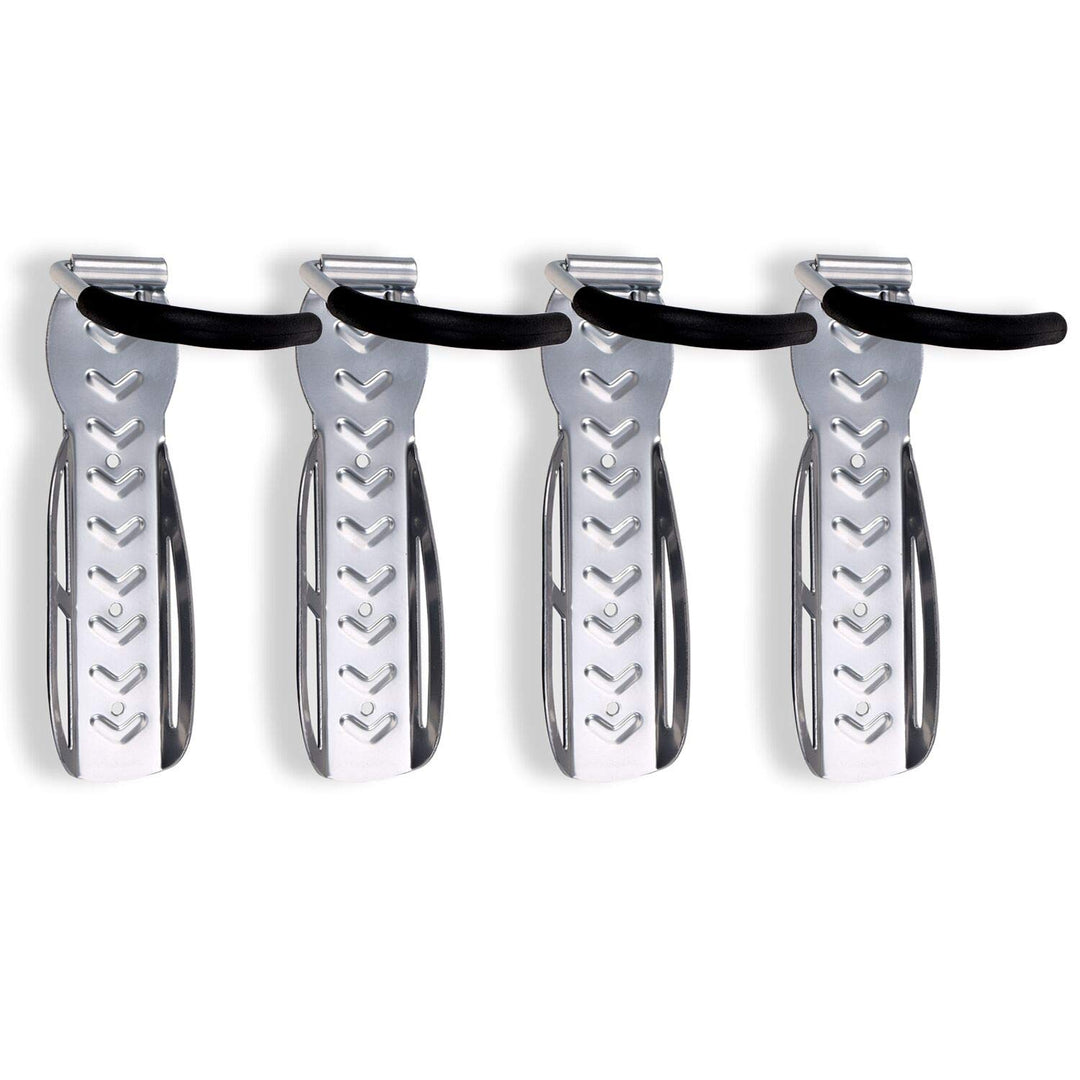 Schramm® 4 Stück Fahrradhalter Wandhalterung Silber Fahrradhalterung für 4 Fahrräder Wandhalterungen