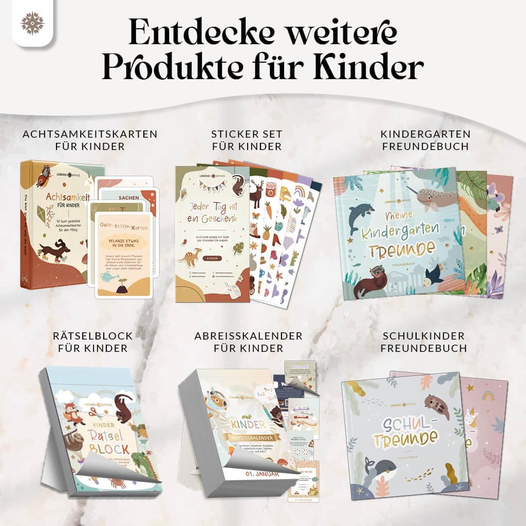 LEBENSKOMPASS® Plauderkarten Kinder ab 5 Jahren - 50 Gesprächskarten Kinder in Box - Gefühlekarten,