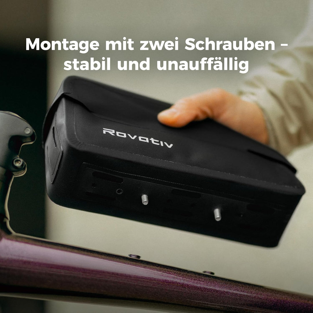Rovativ® Bikepacking Oberrohrtasche [1 Liter] 100% Wasserdicht - Schraubbar mit magnetischem Deckel