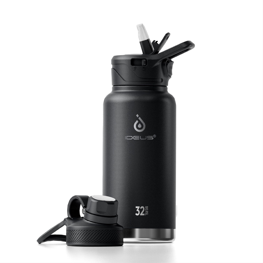IDEUS Vakuumisolierte Wasserflasche, 32oz (950 ml) Edelstahl Doppelwand Flasche Metall Sport Kantine