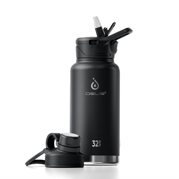 IDEUS Vakuumisolierte Wasserflasche, 32oz (950 ml) Edelstahl Doppelwand Flasche Metall Sport Kantine