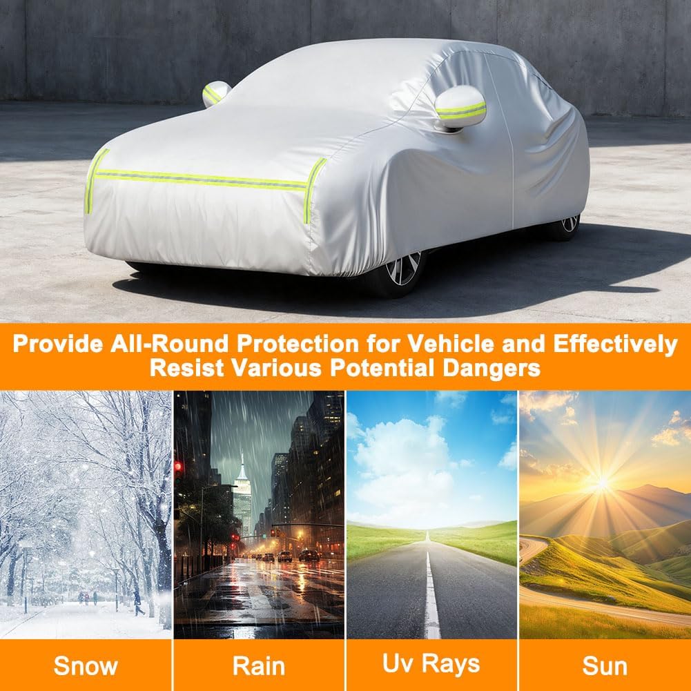 Auto Abdeckplane, Staubdicht Wasserdicht Autoabdeckung für Sommer & Winter, UV-Schutz Regen Sonne Sc